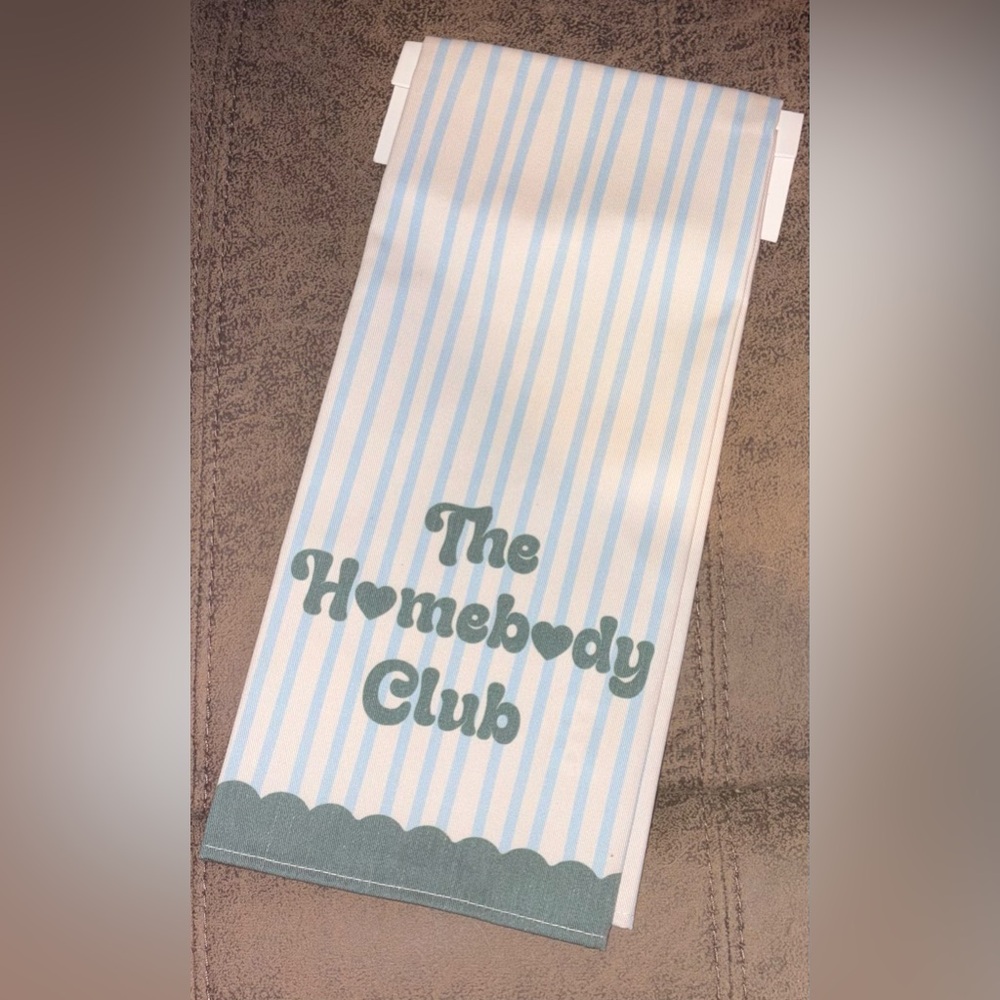 The Homebody Club Blue & White Striped Kitchen Towel - NEW - Picture 1 of 1